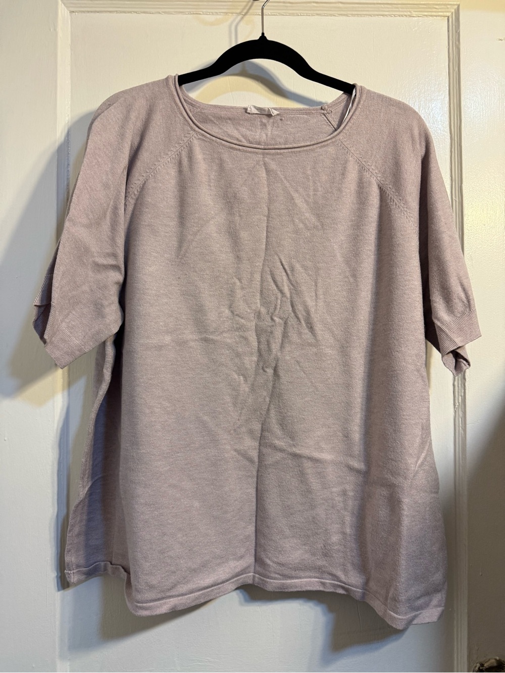 Milano Short-Sleeve Pullover Top in Light Mauve